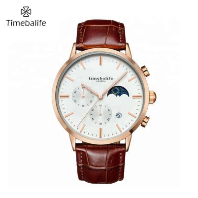 Розовое золото женские часы Moonphase