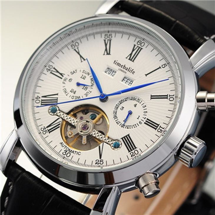 Hot Selling Mechanical Japanese Movement Genuine Leather Strap Wrist Watch For Men